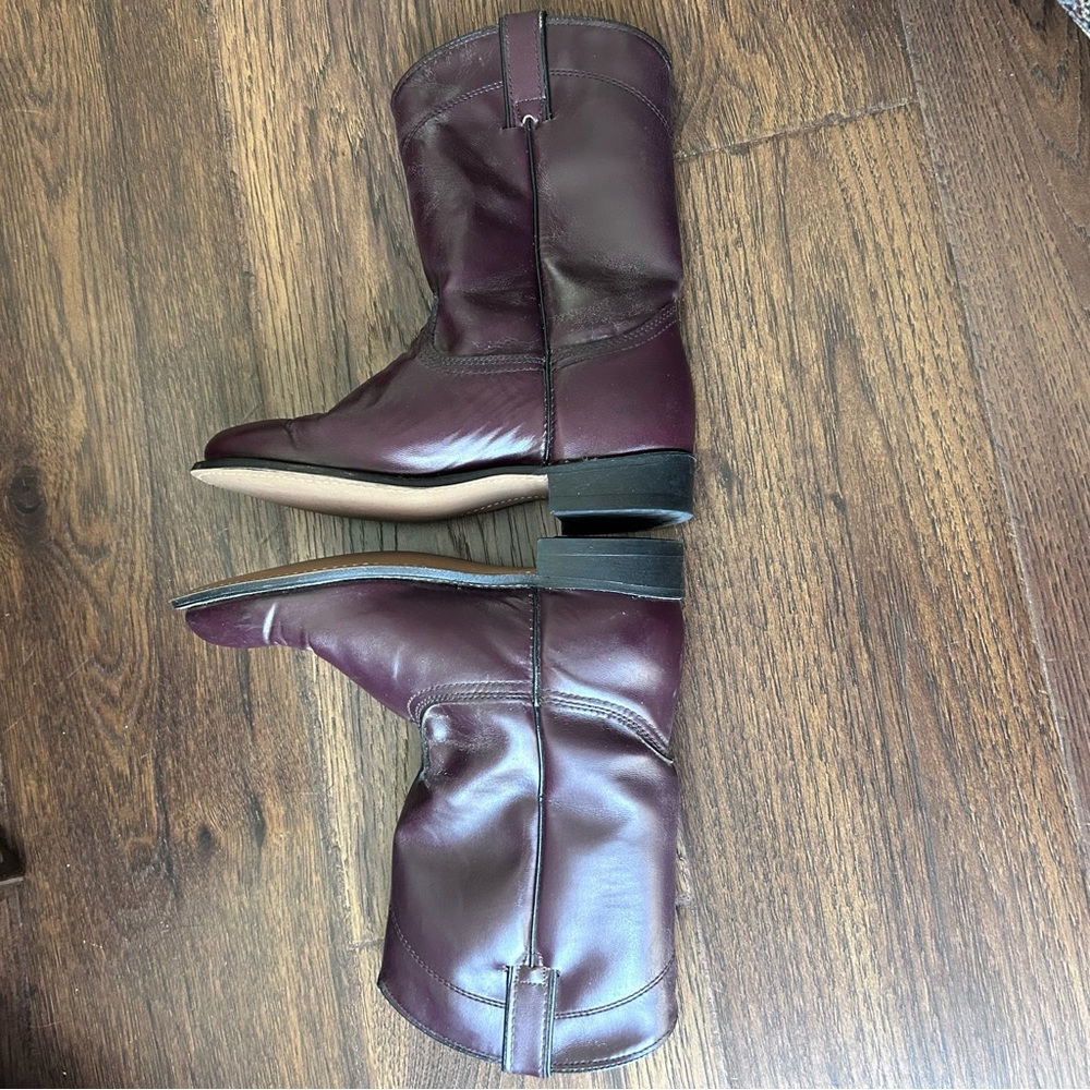 Vintage Rodeo Drive Women’s Size 6.5 Burgundy Leather Cowboy Boots EUC - Picture 4 of 7